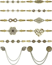 12 Pcs Dress Back Clip Vintage Shirt Cinch Clips Sweater Cardigan Shawl Clips...