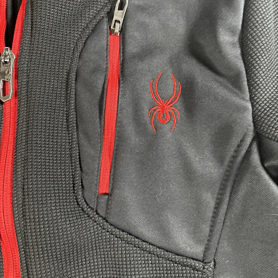 Abrigo Spyder Youth Cremallera Completa Negro y Rojo Talla M (10/12) Foto 2 de 4