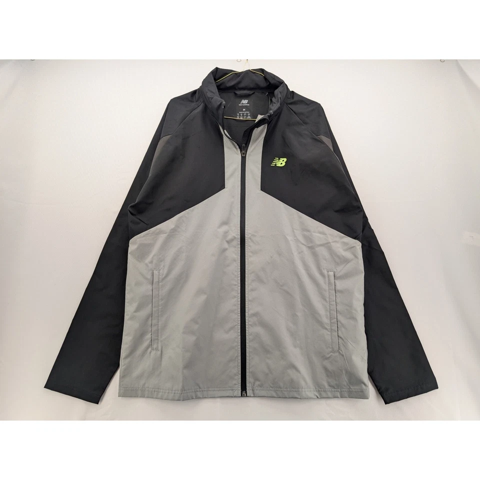 NWT New Balance Athletics Full Zip Woven Jacket in Black/Grey size Medium - Image 3 of 4