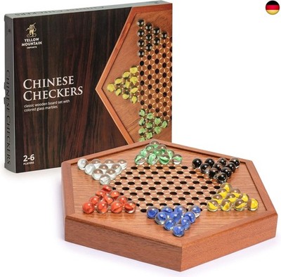 Yellow Mountain Imports Hölzernes Chinesisches Dame Brettspiel-Set mit 