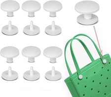 6 Pack Beach Bag Replacement Rivets Rubber Tote Bag Handles Straps Button White