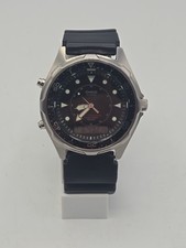 Vtg Casio Arnie AMW-320c Ana-Digi 45mm Men's Watch Alarm Chronograph Black Dial