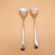 Sheffield England Silver Plate Salad Servers Spoon Fork Serving Set Utensils