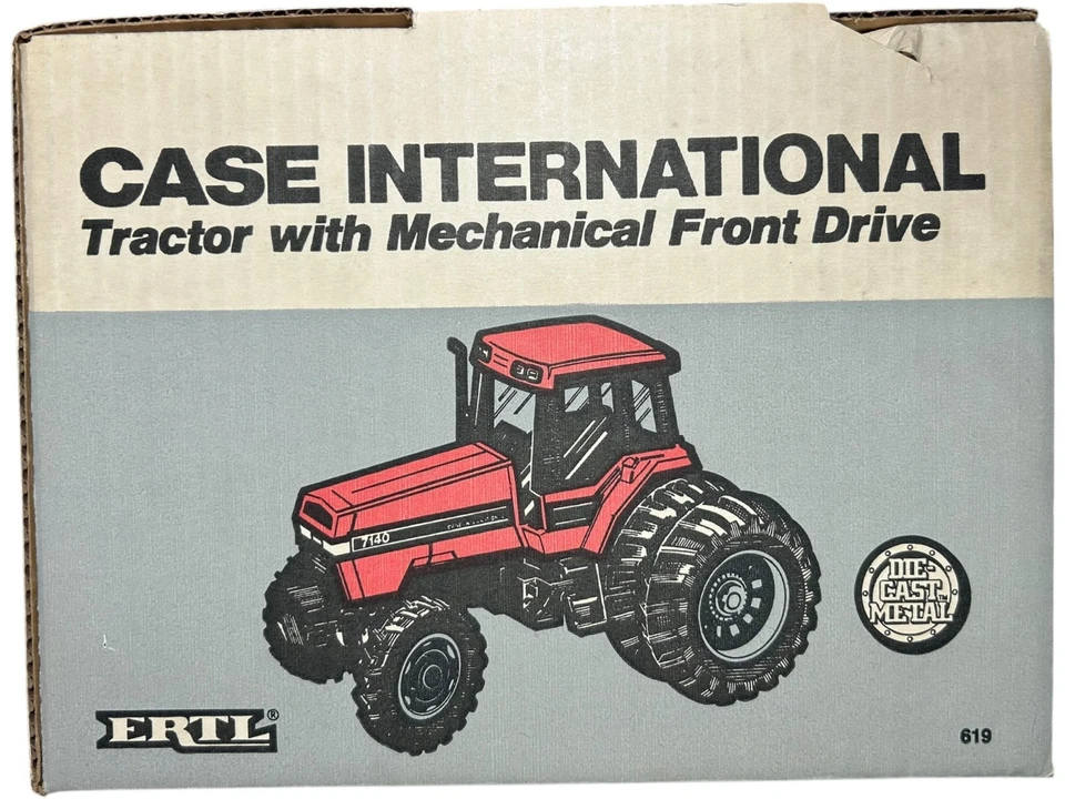 VTG ERTL Case International Tractor 7140 W/ Mechanical Front Drive 1987 1/16 NIB - Image 3 of 4