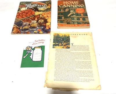 Vintage The Ball Blue Book Canning Home Canning Kerr Mason Lot of 4 Books 1940s - Image 1 of 4