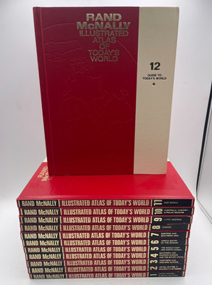 Rand Mcnally Illustrated Atlas Of Today's World 1971 Vintage Hardcover Set Of 12