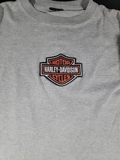 Harley Davidson Mens Long Sleeve Shirt Gray Sz Med Conroe Texas