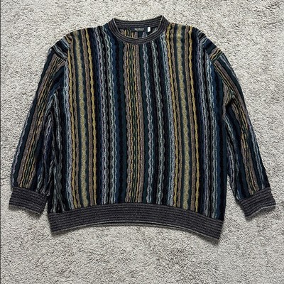 Vintage BACHRACH Men s 3D Knit COOGI Style Multicolour Sweater Size XL Canada