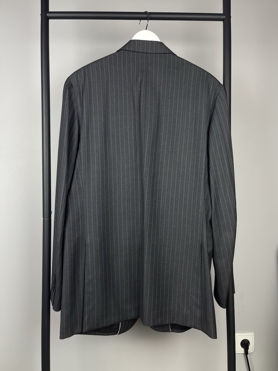 Lardini ing Loro Piana Mens Gray Striped 2 Piece Suit size