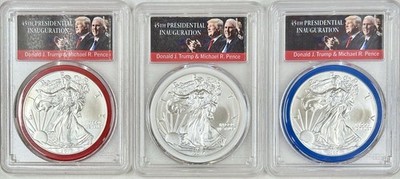 2017 SILVER EAGLE PCGS MS70 FIRST STRIKE DONALD TRUMP 45TH