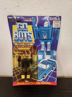 Vintage 1985 Tonka Go Bots Carded Stallion 49 Enemy Robot Race Car