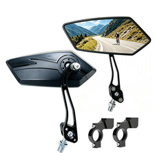 1 Pair E-Bike Handlebar Rear View Mirror Bicycle Rearview Rectangle Back Mirror