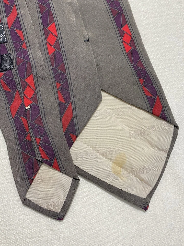 Corbata de seda gris PANCALDI. Hecho en Italia. Buen estado Foto 2 de 4