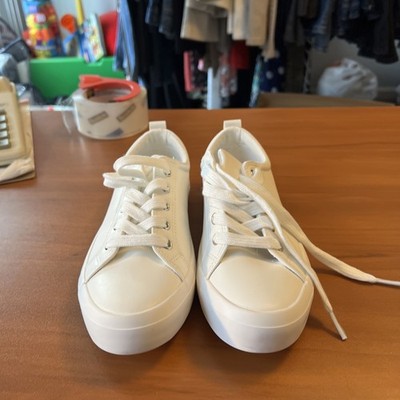 New with Defects. Espirit Faux Leather White Sneakers. Size 6.5.  Read!  