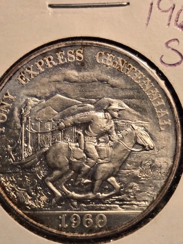 1960 Pony Express Centennial Silver BU
