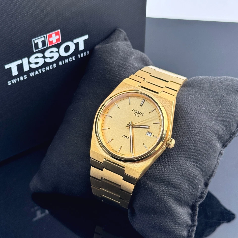Tissot PRX Gold 40mm Quartz Stainless Steel Men's Watch T137.410.33.021.00 - Image 2 of 4