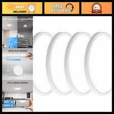 4-Pack 3200lm Super Slim 12" LED Flush Mount Ceiling Lights, 5000K Daylight, Ide