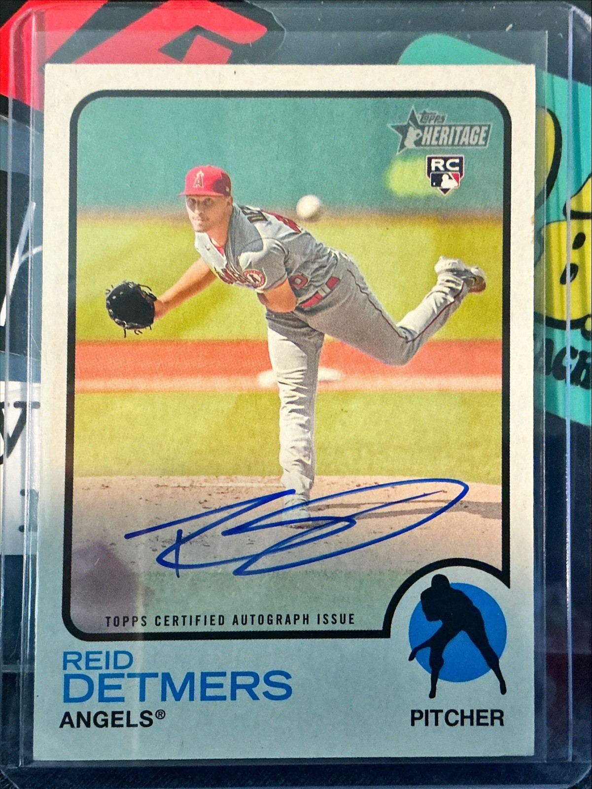 2022 Topps Heritage Reid Detmers RC Real One Auto #ROA-RD Los Angeles Angels