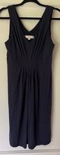 womens Ann Taylor Loft Navy Blue Knit Summer Sleeveless Dress Medium