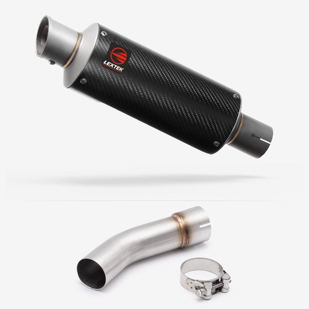 Lextek GP8C Stubby Exhaust 240mm with Link Pipe for Suzuki SV650 (03-15)