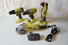 Ryobi 18V ONE+ Cordless Tool Lot PCL206 P251 P343 AG454 Drills Grinder Set Great