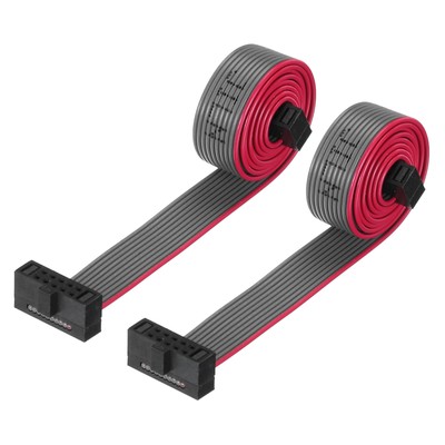 IDC 10-poliges Flachbandkabel, 1,27 mm Pitch FC zu FC Stecker, 30 cm Länge, grau