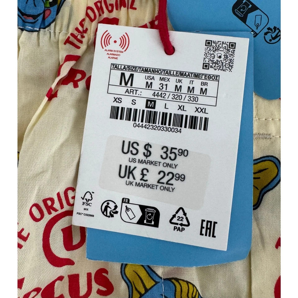 Raro NUEVO Alta Calidad ZARA x Harry Lambert Popelina Boxer Shorts Cutie Circo Med Foto 4 de 4