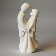 Vintage Wedding Cake Topper Bride  Groom Wilton White Porcelain Classic Romance