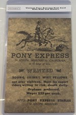 Vintagr Pony Express Post Card (w/2C Pony Express 1869 Stamp (No Gum, Unused)