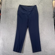 Investments Pant Women's 10 Blue Polyester Dress Straight Office Career Stretch
