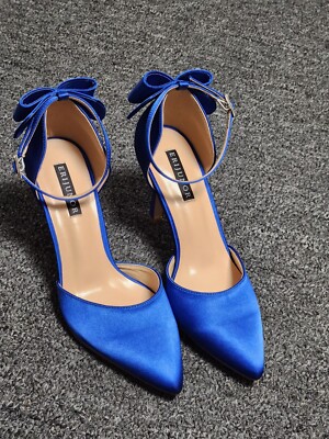 ERIJUNOR Wedding Evening Party Shoes Comfortable Mid Heels Pumps with Bow Size 6