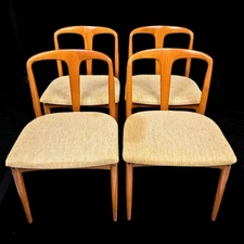 Set of 4 D-Scan Teak Dining Chairs - MCM Danish Modern, Johannes Andersen Design
