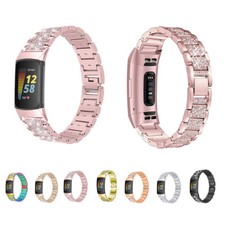 Bling Metal Stainless Steel Watch Band Wrist Strap Bracelet For Fitbit Charge 5