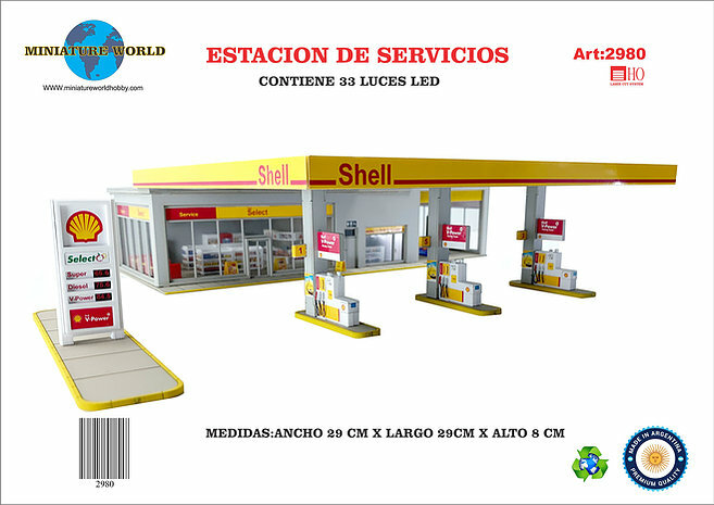 GAS STATION HO KIT 1/87 SHELL - MINIATUREWORLD | eBay