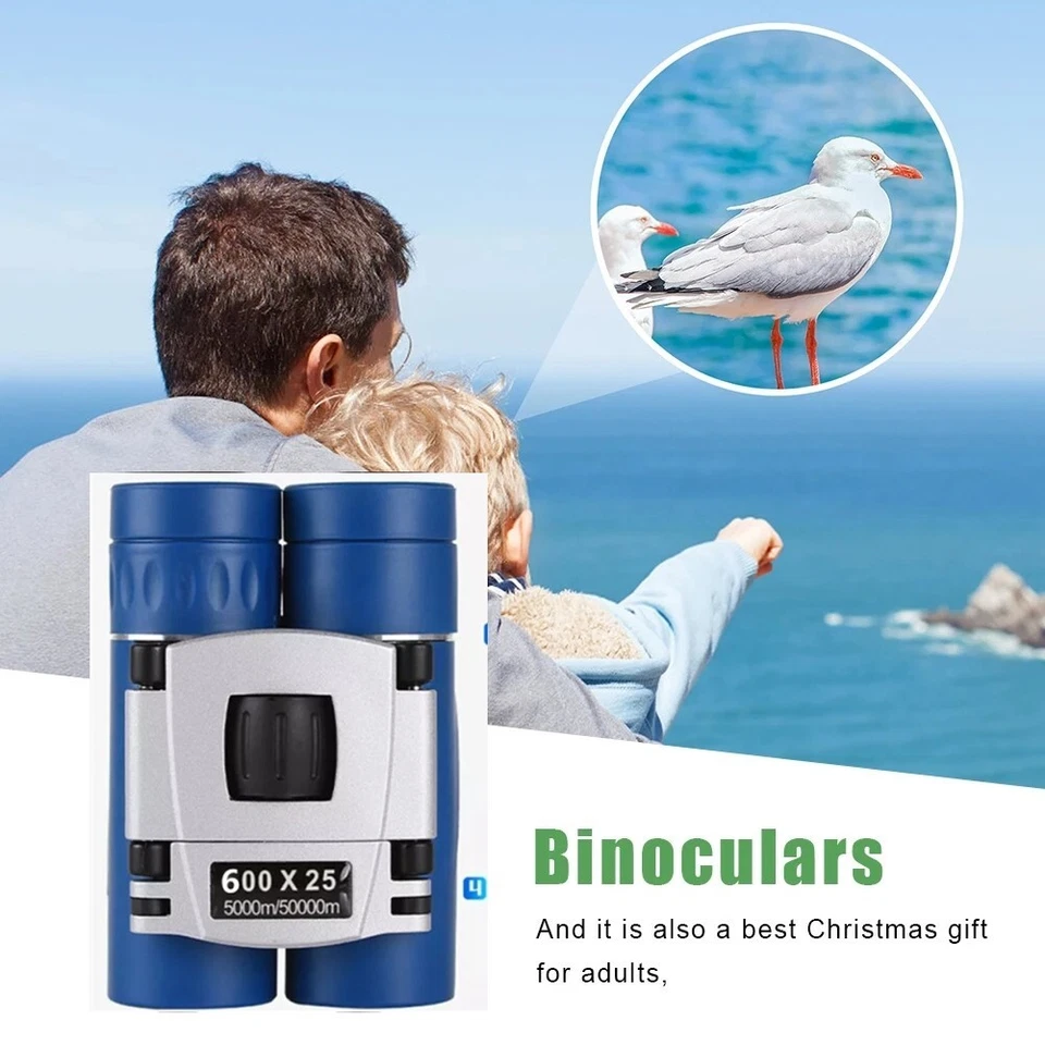 600x25 HD Powerful Binoculars Long Range Folding Mini Telescope BAK4 Optics - Image 4 of 4