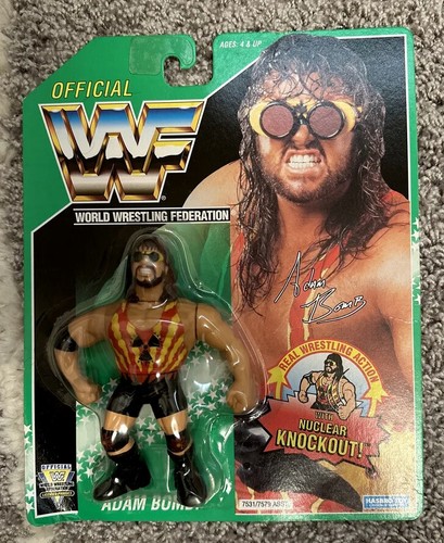 WWF HASBRO ADAM BOMB MOC MINT ON CARD GREEN CARD S...