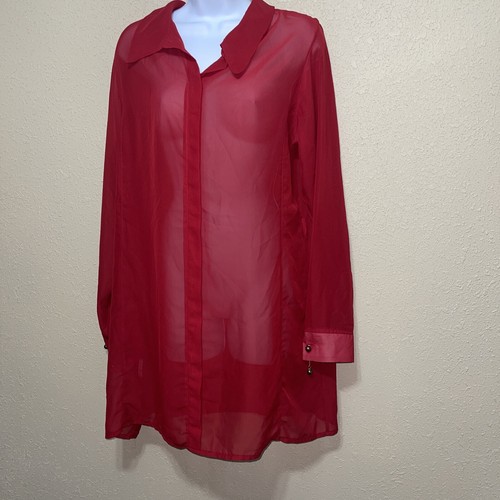 butik 72- 79 blouse Long Tunic Shirt Top Blouse red new sz 38 new - Bild 3 von 8