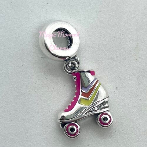 ROLLER SKATE European Charm & Gift Pouch - Sterling Silver S925 - Skater Retro - Picture 2 of 7