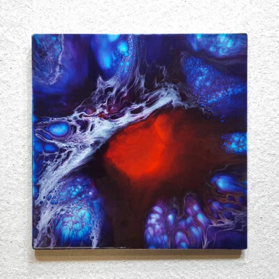 ORIGINAL Abstrakte Malerei Kunst Resin Bild Gemälde Modern Art Unikat HANDGEMALT - Bild 1 von 4