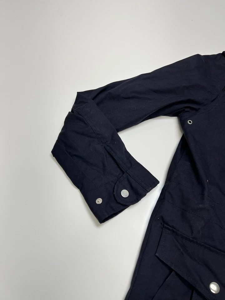 The Kooples Jacket Canvas Leather Accent Navy Full Zip Pockets Men’s S - Image 3 of 4