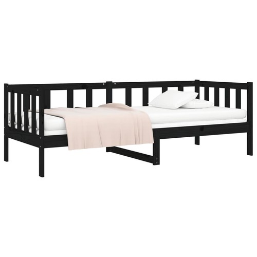 vidaXL Day Bed without Mattress Black 90x190 cm Solid Wood Pine - Picture 3 of 13