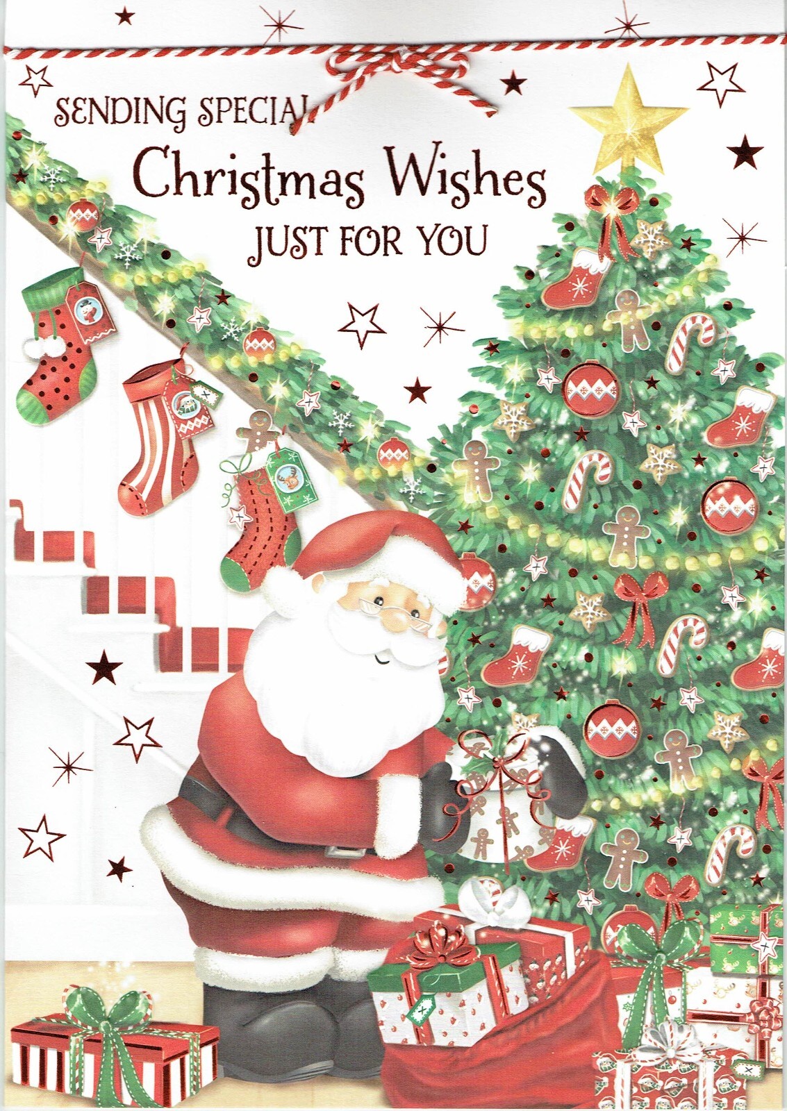 LARGE CHRISTMAS CARD Quality Children's Santa Design