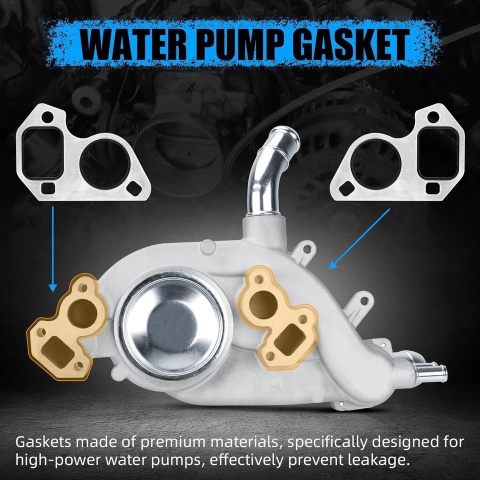 Engine Water Pump w/ Thermostat & Gasket for Chevy Tahoe GMC Yukon Buick Isuzu - Image 3 of 4