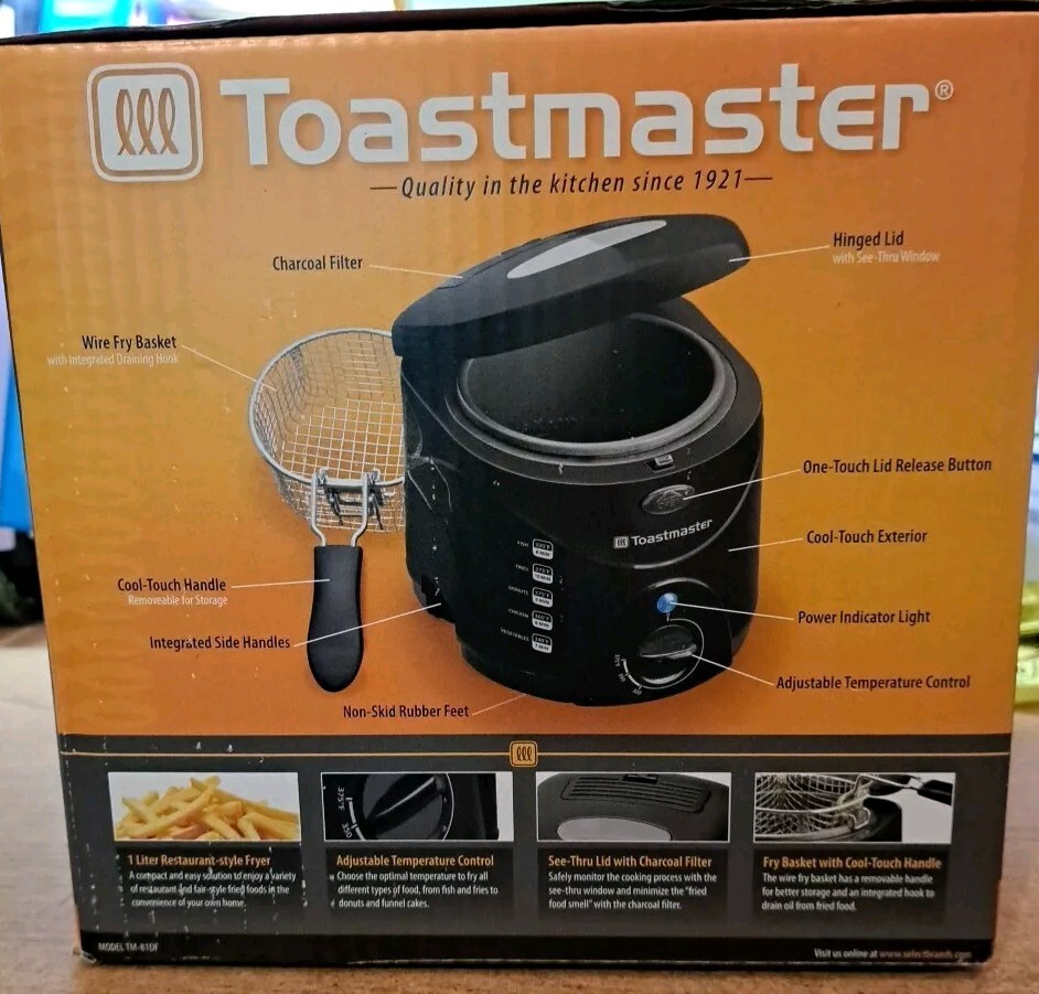 Toastmaster 1 Liter Deep Fryer Cool touch New In Box Cooking Food