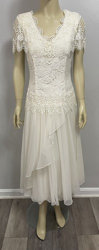 Jessica McClintock Bridal Prairie Cottage Lace Crochet Pearl Wedding Dress 5/6 - Picture 14 of 23