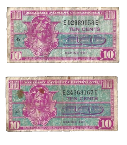 US Military Payment Certificate 💥series 521 ... 1X 10 cents 🎯 Lot#4529 - Picture 4 of 6