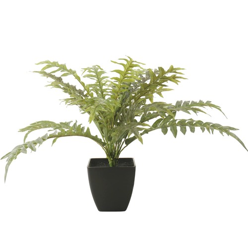 Artificial Boston Fern 15.5" Mini Potted Plant 29 Leaves Home Office Decor
