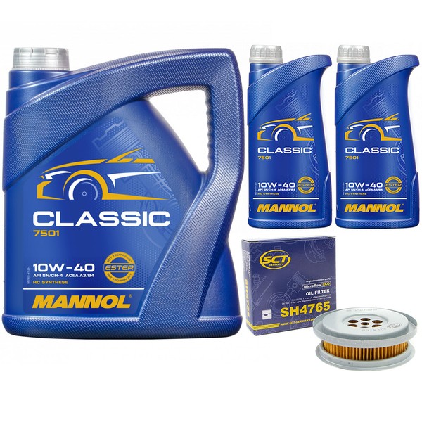 MotoröL Set Mannol Classic 10W-40 Api 7 Liter + ÖLfilter FüR Mercedes 190 124 T1-image