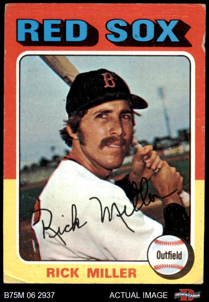 1975 Topps Mini #103 Rick Miller Red Sox VG Condition Baseball Card