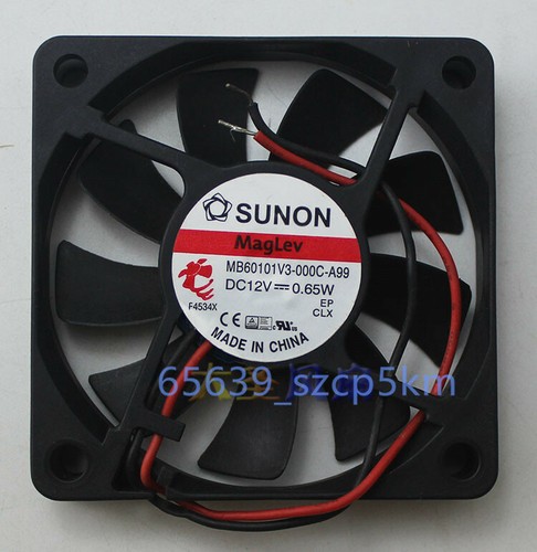 SUNON MB60101V3-000C-A99 12V 0.65W 60X60X10MM 6CM 2-Wire Cooling Fan  - Picture 1 of 4